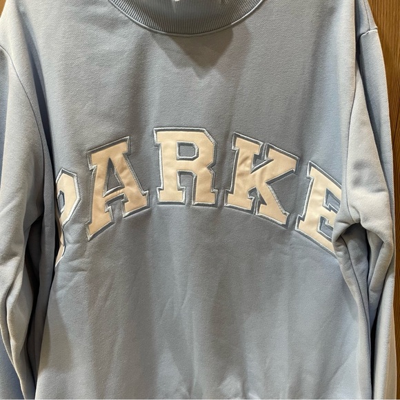 Light Blue PARKE Mock-Neck Pullover Sweatshirt - Picture 3 of 10